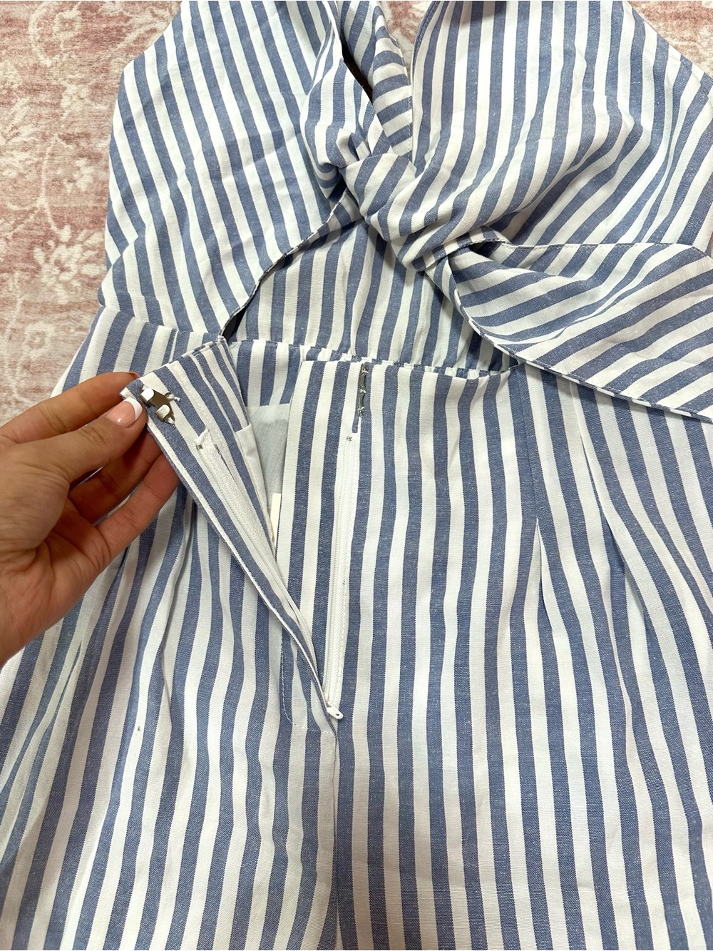NWT 🦋 Commense Striped Tie Frint Romper - Picture 5 of 14